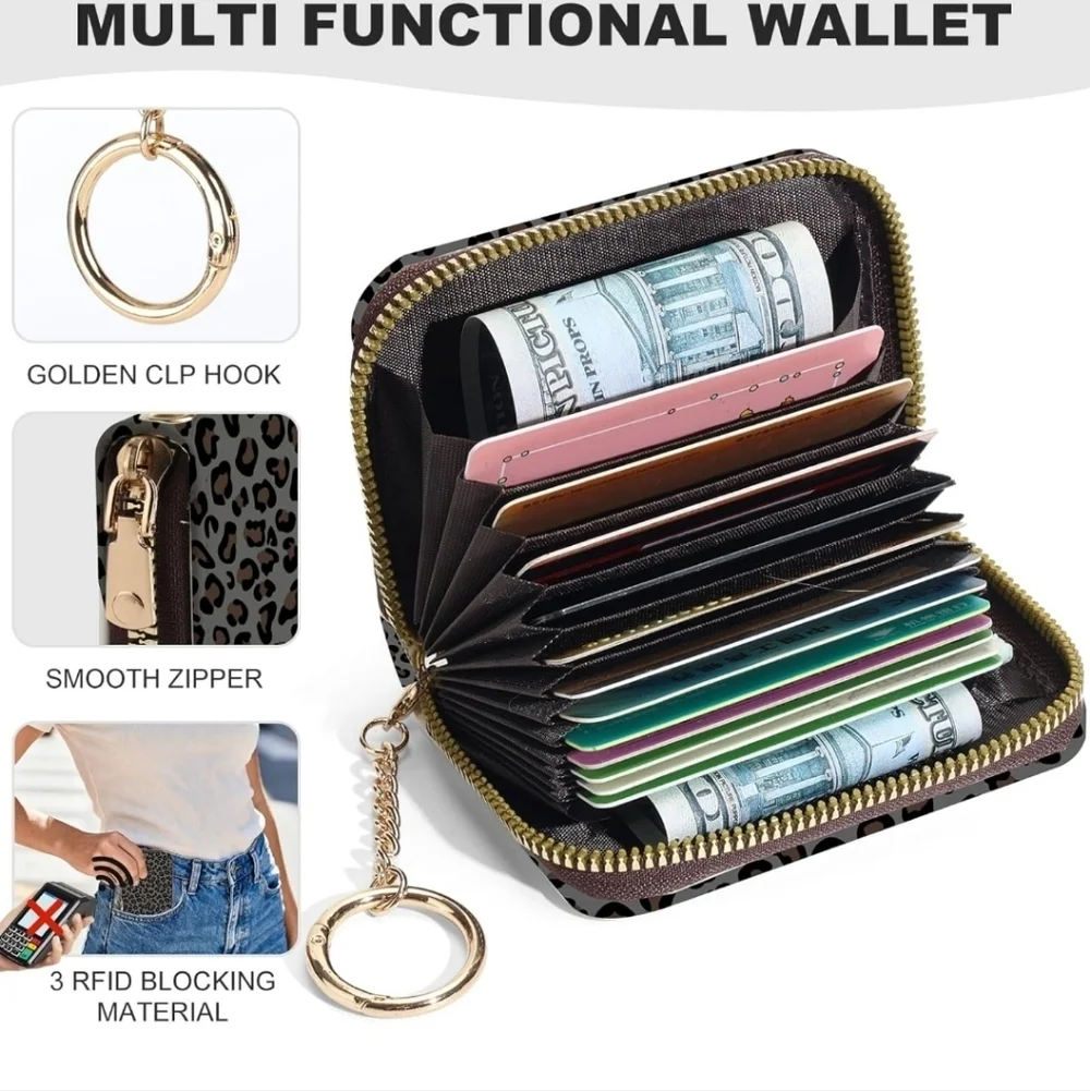 Leopard Print Card Holder Wallet
